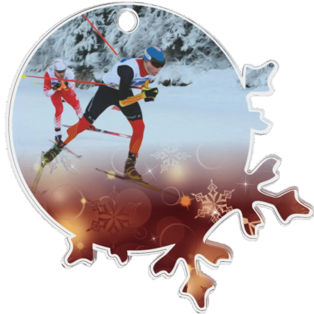 Médaille Acrylique 60mm Ski de fond - MDA008M4