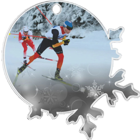 Médaille Acrylique 60mm Ski de fond - MDA008M4