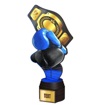 Trophée bois couleurs Boxe...