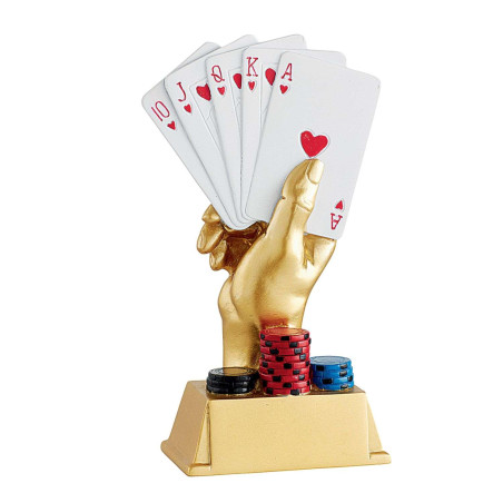 Trophée Résine Poker Jeux de Cartes - T-RS0517