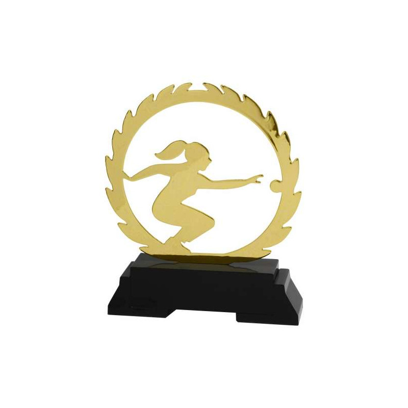 Trophée Laser Métal Pétanque Femme B-L242