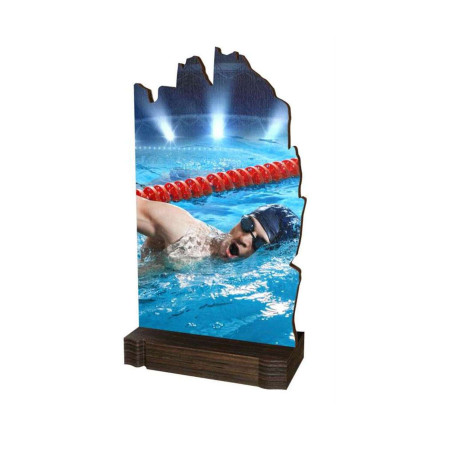 Trophée Bois Couleurs Natation - BA-WPLA002M011