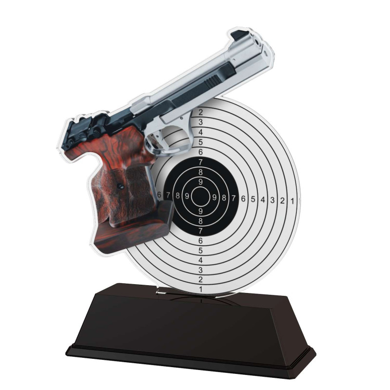 Trophée Acrylique EXCLUSIVITE Tir Pistolet - BA-FA210A-M20