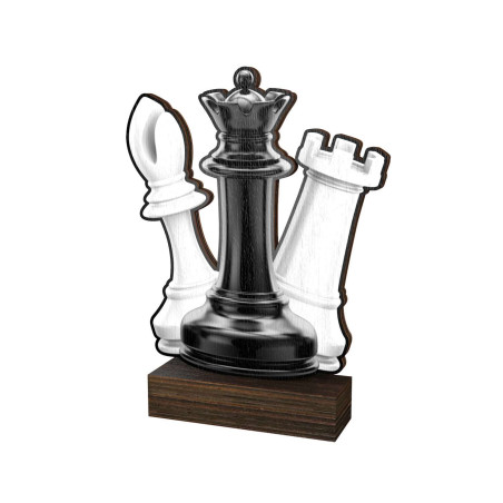 Trophée Bois Couleurs Echecs - BA-WF002M20B