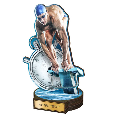 Trophée Bois Couleurs Natation Homme - BA-RW002M26