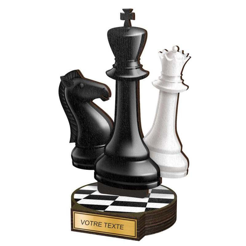 Trophée Bois Couleurs Echecs - BA-RW002M28