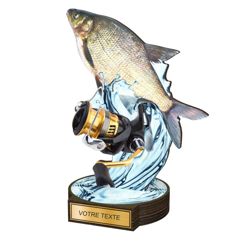 Trophée Bois Couleurs Pêche Poisson - BA-RW002M39