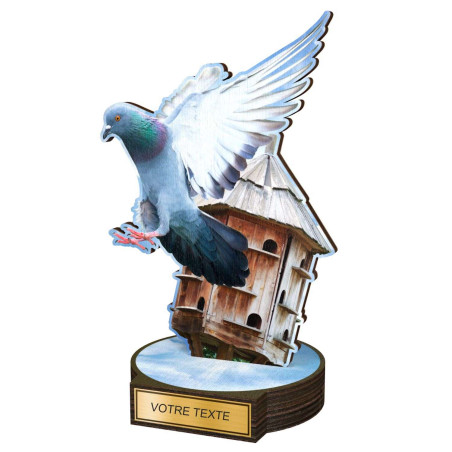 Trophée Bois Couleurs Pigeon - BA-RW002M43