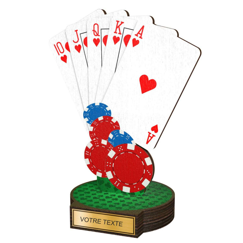 Trophée Bois Couleurs Poker - BA-RW001M15