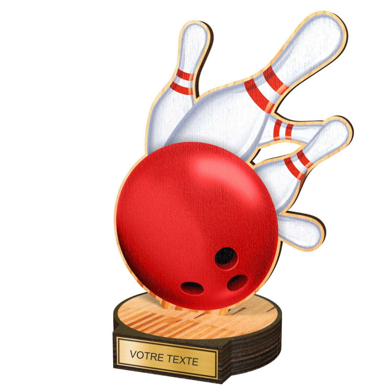 Trophée Bois Couleurs Bowling - BA-RW002M9