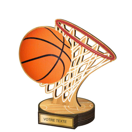 Trophée Bois Couleurs Basket - BA-RW002M6