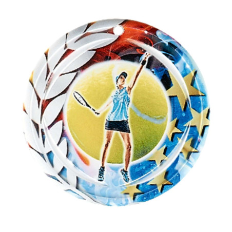 Médaille Céramique Couleurs 70mm Tennis Féminin- F-NA26