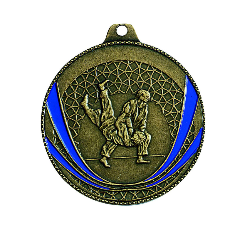 Médaille 50mm bicolore frappée Judo - T-M253