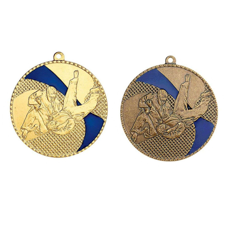 Médaille 50mm bicolore frappée Judo - T-M263