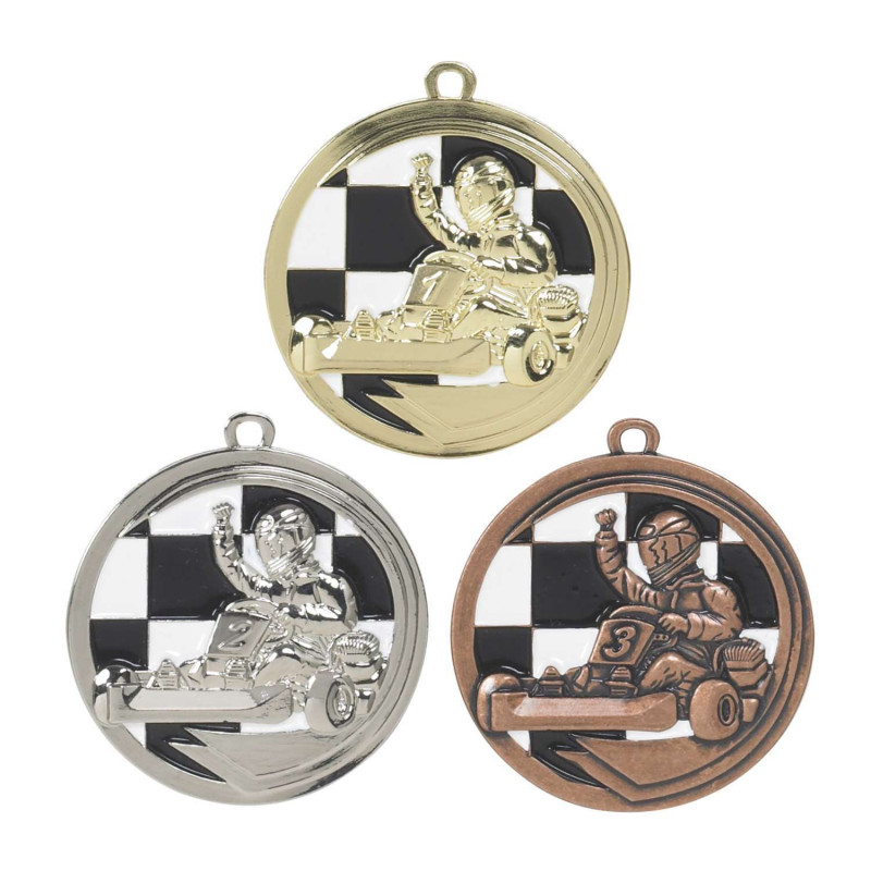 Médaille Frappée 50mm Karting - B-8337