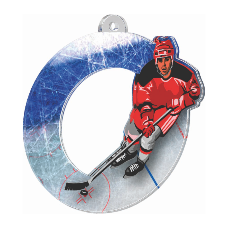 Médaille Acrylique 70mm Hockey- MDA0010M18