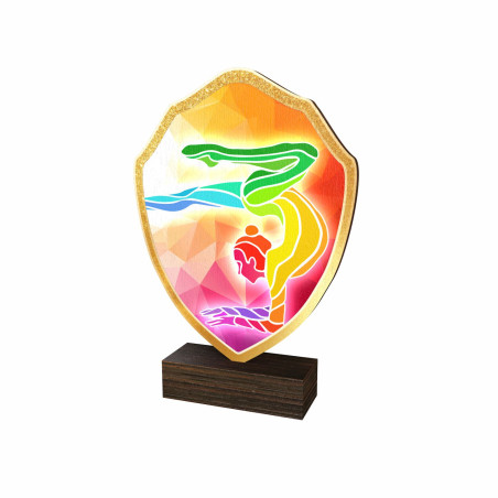 Trophée Bois Couleurs Gymnastique femme - BA-TFRW060