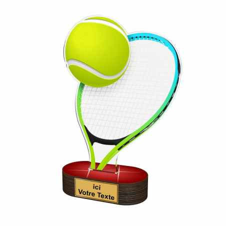 Trophée bois et acryglass couleurs Tennis - BA-TL20232020