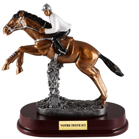 Trophée résine Equitation saut d'obstacle T-RS0786