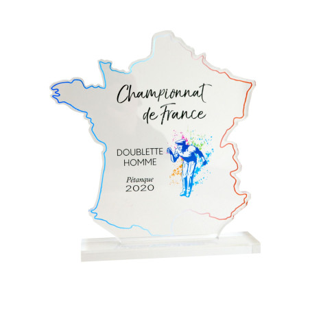 Trophée Création Acryglass Carte de France TD-5935 - TD-5936 - TD-5937