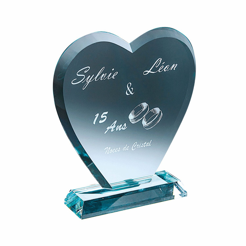 Trophée Création Verre Coeur T-4054