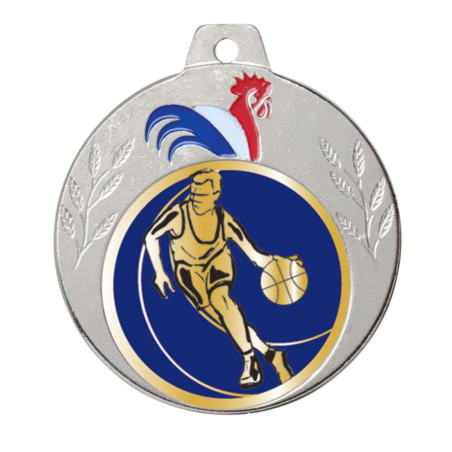 Médaille 70mm Coq Français avec Pastille - F-Q039