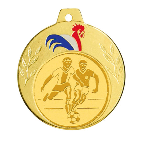 Médaille 70mm Coq Français avec Pastille - F-Q039