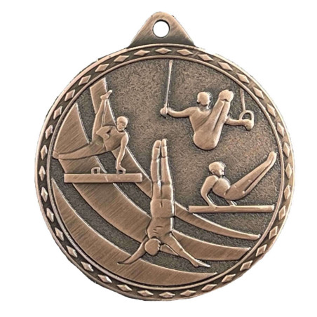 Médaille Frappée 50mm Gymnastique Homme - CH-IM00666