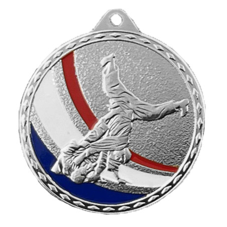 Médaille Frappée 50mm Judo Tricolore - CH-IM00684