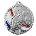 Médaille Frappée 50mm Boxe Tricolore - CH-IM00688