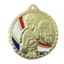 Médaille Frappée 50mm Boxe Tricolore - CH-IM00688