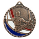 Médaille Frappée 50mm Gymnastique Homme Tricolore - CH-IM00695