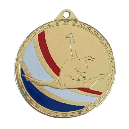 Médaille Frappée 50mm Gymnastique Femme Tricolore - CH-IM00696