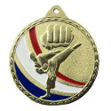 Médaille Frappée 50mm Karaté Tricolore - CH-IM00685