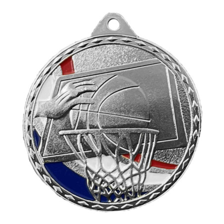 Médaille Frappée 50mm Basket Tricolore - CH-IM00687