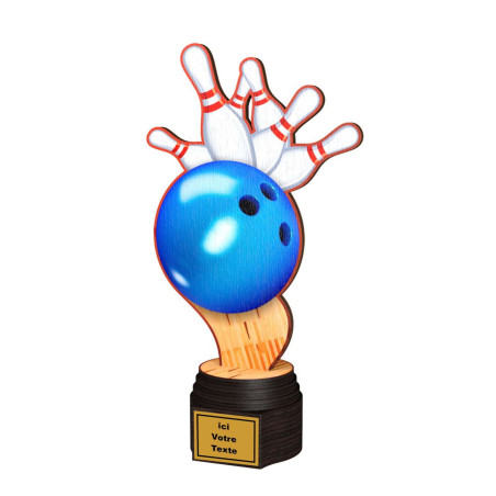 Trophée Bois Couleurs Bowling - BA-ACTCW003