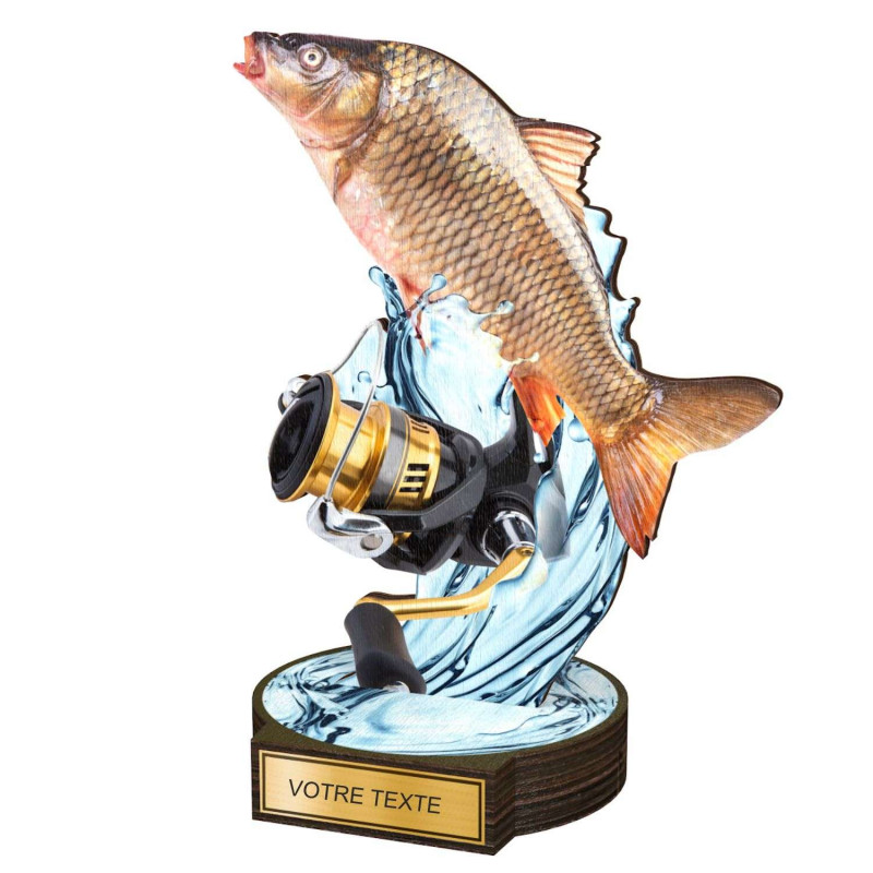 Trophée Bois Couleurs Pêche Poisson - BA-RW002M38