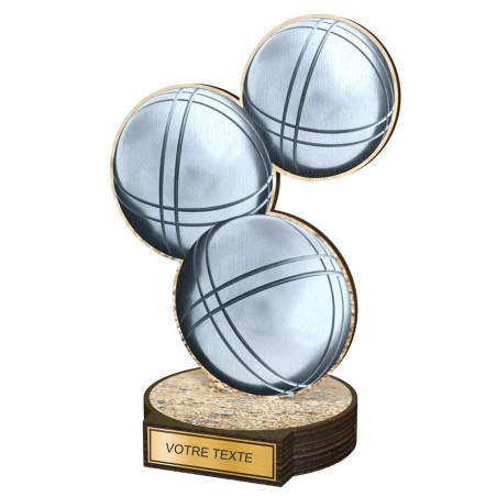 Trophée Bois Couleurs Pétanque - BA-RW001M14