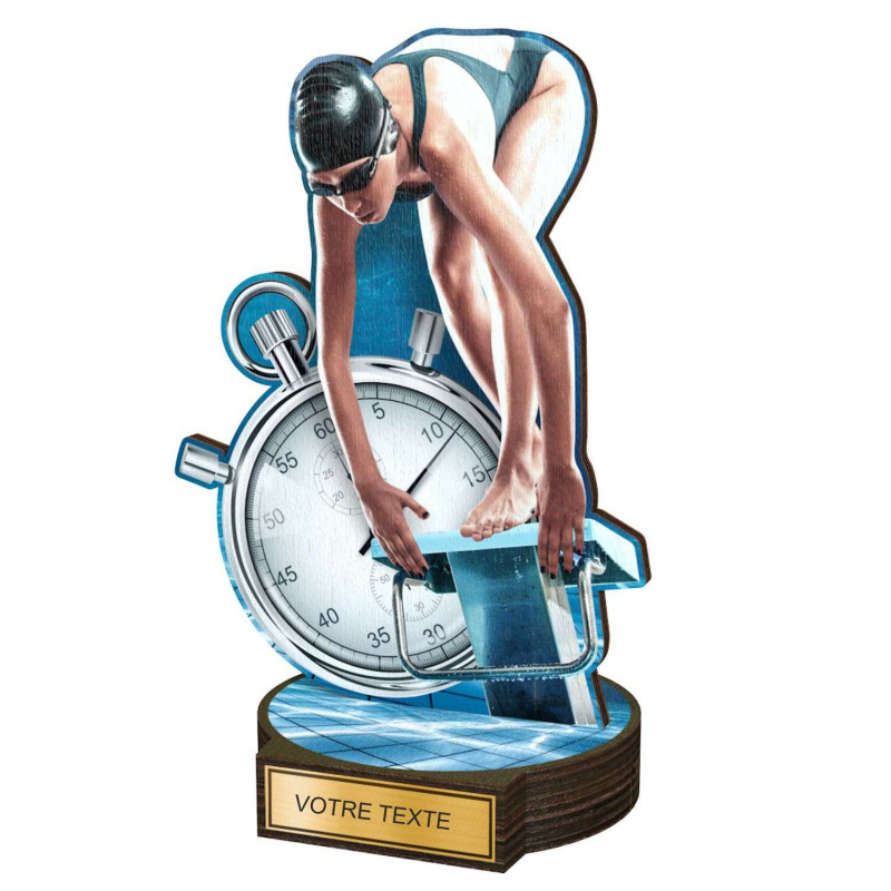 Trophée Bois Couleurs Natation Femme - BA-RW002M27